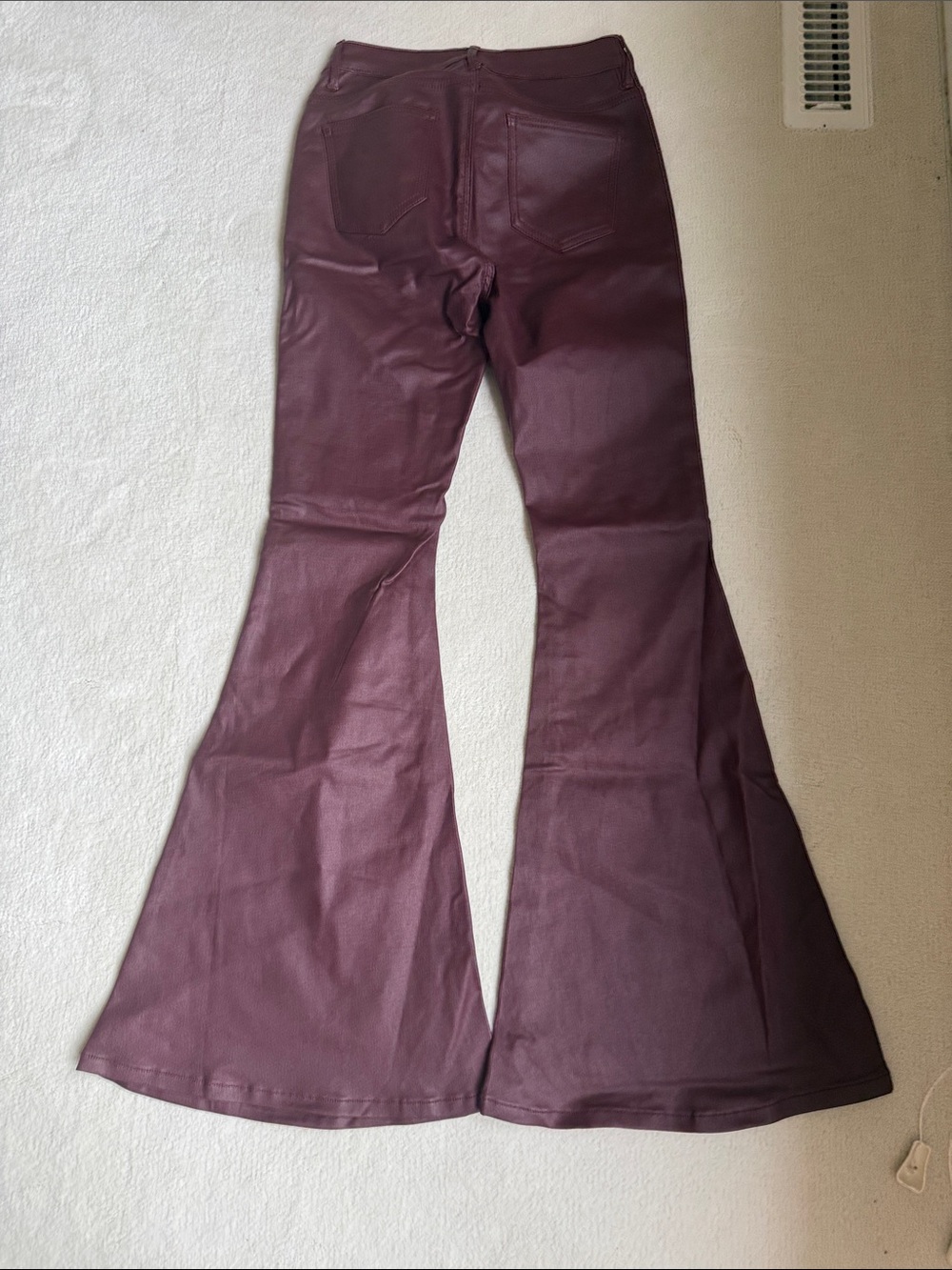 American Bazi Wine Red Faux Leather Pants - Picture 4 of 4